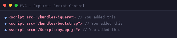 MVC explicit scripts